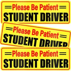 SINGARO Student Driver Magnet for Car, 3Pcs Magnetic Reflective Novice Driver Stickers, Car Exterior Accessories, New Driver Vehicle Safety Signs