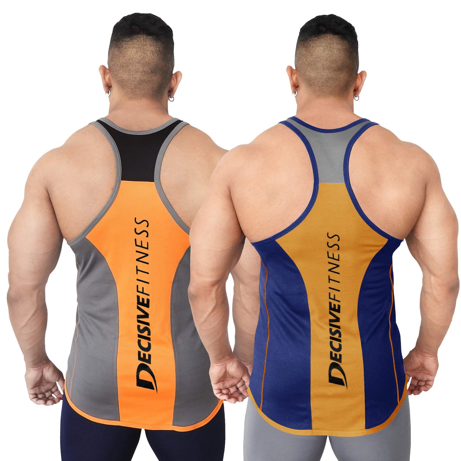 DECISIVE Fitness Designer Gym Stringer Vest, Gym Vest, Racer Y Back, Sports Tank Tops, Sando for Men