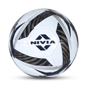 Nivia Shinning Star – 2022 Football (Size: 5)Outer Material: Rubber , Black & White
