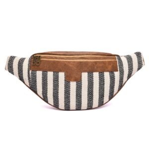 K London Multicolor Canvas Waist Bag for Men & Women | Stylish Travel Fanny Pack with Adjustable Strap | Passport Holder, Belt Pouch for Outdoor, Running, Daily Use | Lightweight Crossbody Bag