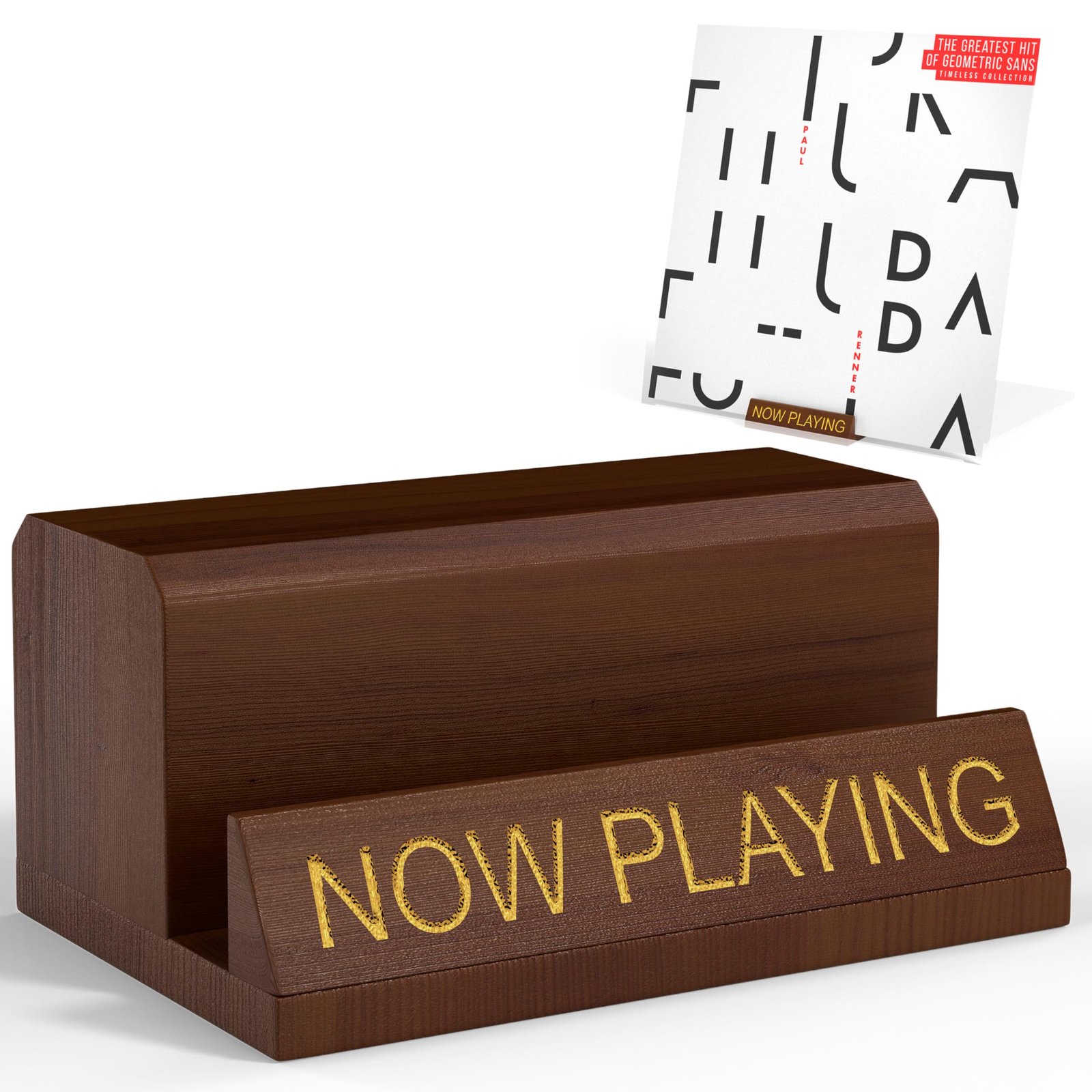 Heather & Willow Now Playing Vinyl Record Stand | Wooden Vinyl Record Holder Display | Wood Records Storage Stands for Albums & Turntables Gifts | Now Spinning Vinyl Accessories Rack