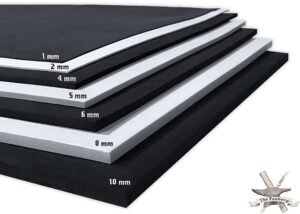 EVA Foam Cosplay – 2mm (1mm to 10mm) – Black or White – 14″ x 39″ Sheet – Ultra High Density Craft Foam 85 kg/m3 – by The Foamory