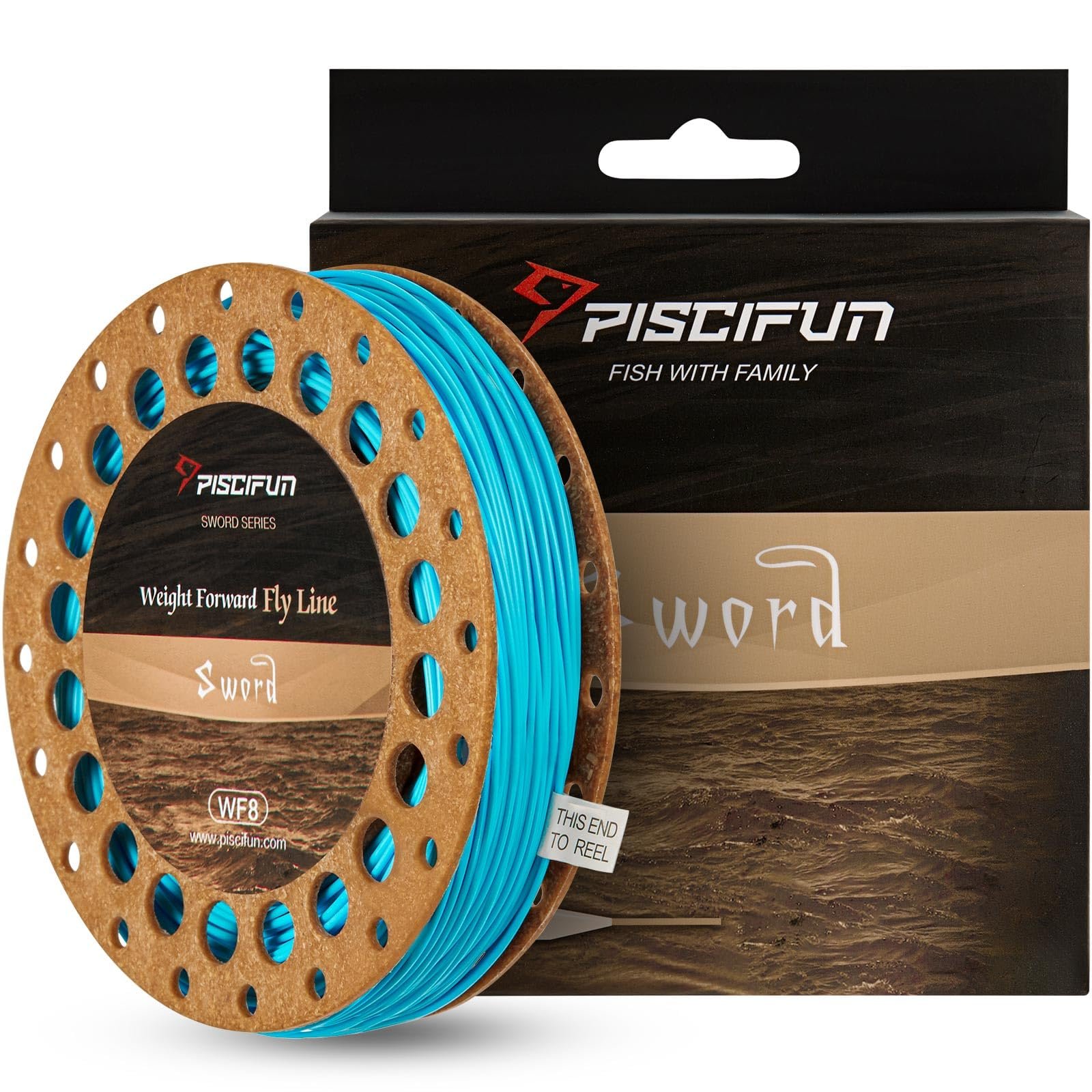 Piscifun Sword Fly Fishing Line with Welded Loop Weight Forward Floating Fly Line WF1 2 3 4 5 6 7 8 9 10wt 90 100FT