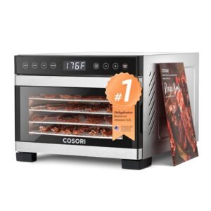 COSORI Meat Dryer Food Dehydrator, 80℃ Temperature Control, 5 Stainless Steel Trays Drying Machine, 4 Presets, 48H Timer, for Dog Treats,