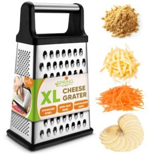 Spring Chef 4 Sides Stainless Steel Grater Box, X-Large