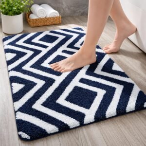 Roseate Egyptian Super Soft (40×60 cm) Microfibre Solid 2000 GSM Bath Mat Super Absorbent Anti Skid Door Mats for Home/Bathroom/Bedroom/Kitchen/Floor Mat (Blue) Pack of 1