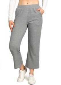 Alan Jones Clothing Women’s Straight Fit Mid Rise Solid Stretch Waffle Straight Pants