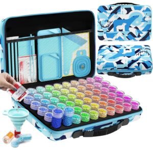 ARTDOT 60 Slots Storage Container for Diamond Art Kits for Adults,Portable Bead Storage Boxes for Diamond Painting Accessories and Tools