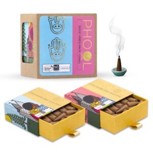 Phool Good Vibes Incense Cones | Indian Rose & White Cedar | Pack of 2