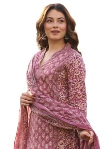 Arayna Women’s Cotton Printed Kurta Set with Pants & Dupatta | Elegant Ethnic Wear for Women | Floral Print | Comfortable Suit Set