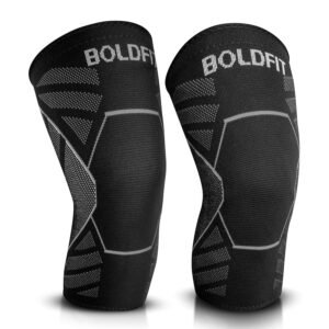 Boldfit Orthopedic Knee Caps for Men & Women | Knee Support for Pain Relief, Gym, Running, Arthritis & Workouts | Anti-Slip Knee Sleeves for Squats, Sports, Badminton – Grey- L