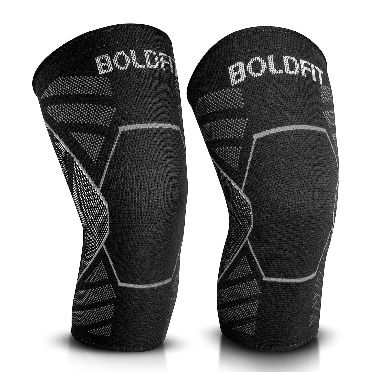 Boldfit Orthopedic Knee Caps for Men & Women | Knee Support for Pain Relief, Gym, Running, Arthritis & Workouts | Anti-Slip Knee Sleeves for Squats, Sports, Badminton – Grey- L