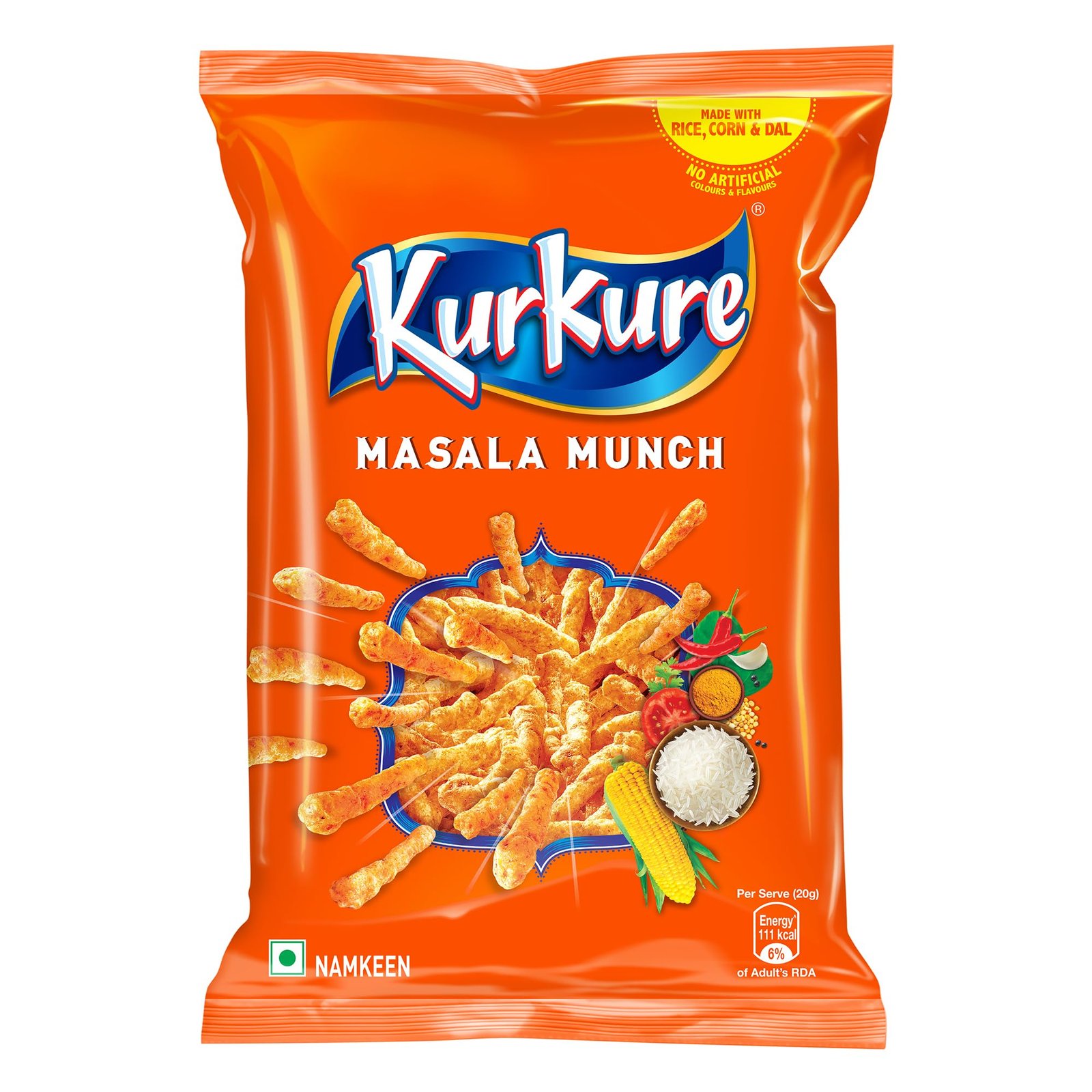 Kurkure Namkeen – Masala Munch, 68g / 81.9g/84.9g (weight may vary)