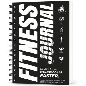 Clever Fox Fitness & Workout Journal/Planner Daily Exercise Log Book to Track Your Lifts, Cardio, Body Weight Tracker – Spiral-Bound, Laminated Cover, Thick Pages, A5 (Black & White)