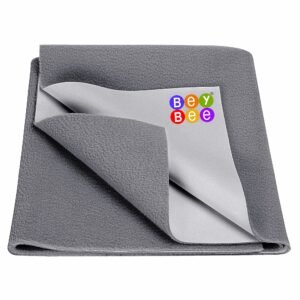 BeyBee Waterproff Qwick Dry Baby Bed Protctor, Medium 100x70cm Grey