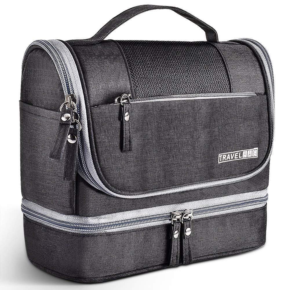 Seagull flight of fashion Polyester Toiletry Bag for Travel, Toiletry Organizer Pouch with Hook, Travel Accessories Kit Pouch for Men & Women – 24 x 20 x 13 cm – Black