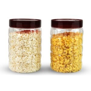Steelo Solitare Plastic PET Container Set, 2 Litre, Set of 2, Maroon