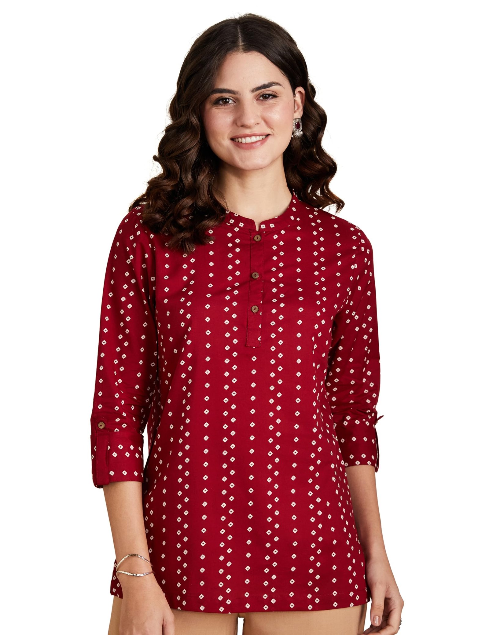 Myx Women Printed Regular Cotton Short Kurti (Available in Plus Sizes)