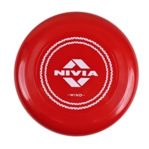 Nivia Frisbee for Outdoor Sports Games, Throwing Discs for Kids, Adults, and Dogs, Unbreakable Soft Flexible Plastic (Bright Red, Large)
