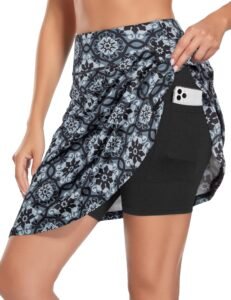 KORALHY Women’s 20″ Knee Length Skorts Skirts Tennis Athletic Golf Causal Skort with 4 Pockets