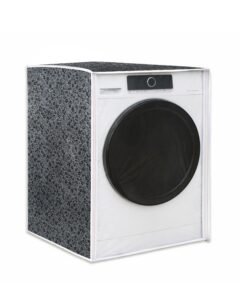 Classic® Front Load Washing Machine Cover Suitable for LG 8.5 Kg, 9 Kg, 9.5 Kg, 10 Kg, 10.5 Kg, 11 Kg, 11.5 Kg, 12 Kg (72cmsX63cmsX81cms, Black & Grey)