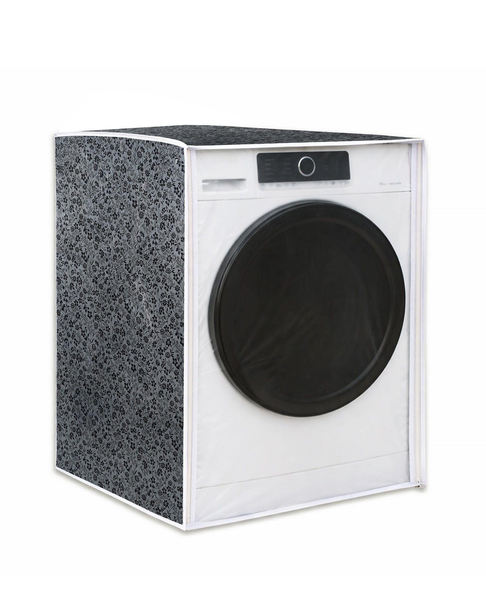 Classic® Front Load Washing Machine Cover Suitable for LG 8.5 Kg, 9 Kg, 9.5 Kg, 10 Kg, 10.5 Kg, 11 Kg, 11.5 Kg, 12 Kg (72cmsX63cmsX81cms, Black & Grey)