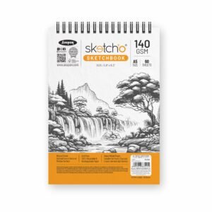 Anupam Sketch-O Sketchbook A5 | 60 Sheet 120 Pages | 140GSM | Durable Acid Free Drawing Paper |Top Spiral-Bound Sketchpad for Artists Kids & Professionals for Marker Colored Pencil Charcoal (Pack of 1)