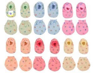 Toddylon Baby Mitten and Booties Set New Born Cotton Printed Gloves & Socks Combo