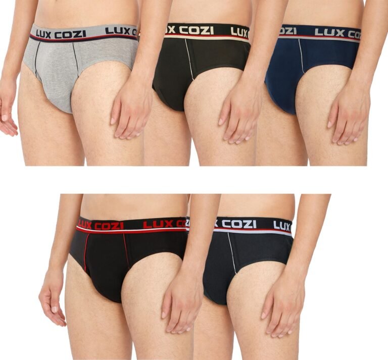 Lux Cozi Men’s Cotton Brief – Soft, Breathable & All-Day Comfort Innerwear (Pack of 5)