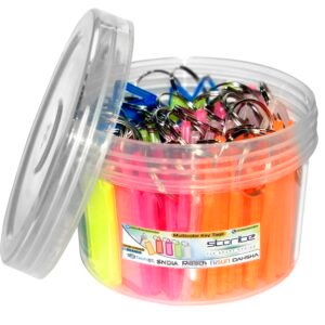 Storite Keyring & Keychain with Name Tag Labels, Multicolor