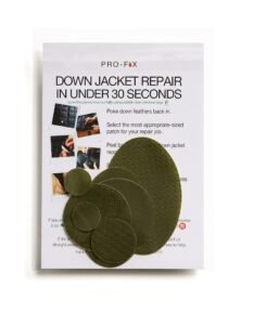 Pro-Fix Down Jacket Repair Patches Easy to Use, Pre-Cut, Self-Adhesive, Waterproof, Tear-Resistant Rip-Stop Nylon Fabric Patches for Jackets, Down Jacket Patches – Green Patches (Olive Green)