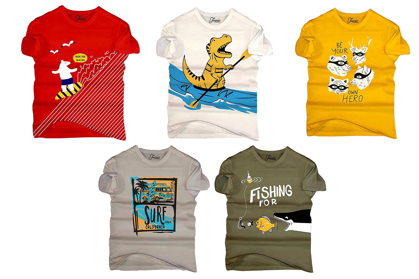 JUGULAR Baby Boys Cotton Regular Fit Baby T-Shirt (Pack Of 5)