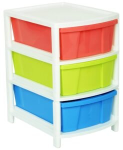 ARISTO Everest Multipurpose 3 Drawer Plastic Modular Chest Storage Organizer, Multicolour, Standard (Everest3, 39 cm x 30.5 cm x 47 cm), Rectangular