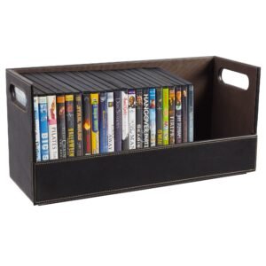 Stock Your Home DVD Storage Box with Powerful Magnetic Opening – DVD Tray Holds 28 DVD/BluRay/PS4 Video Game for Media Shelf Storage & Organization