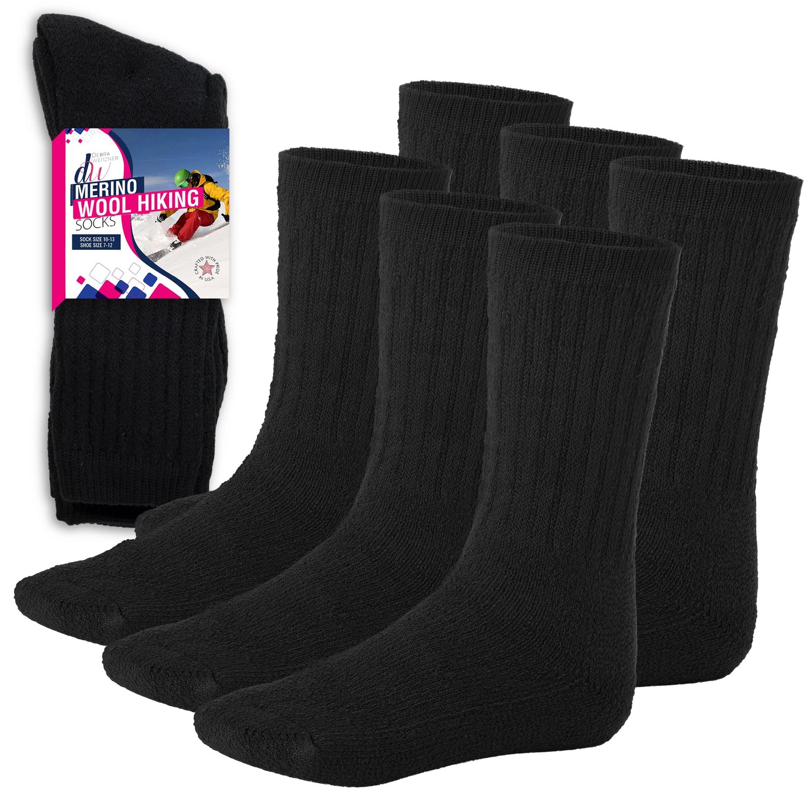 Debra Weitzner Merino Wool Thermal Socks For Men and Women – Cold Weather Extra-Warm Winter Boot Socks (3 Pairs)