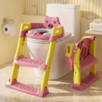 StarAndDaisy Potty Seat for Kids 1-5 Years – Baby Potty Seat/Ladder Potty Training Seat with Comfortable Soft Cushion, Anti-Skid Legs, Handles & Splash Guard