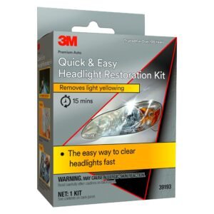 3M 39193 Quick and Easy Headlight Restoration Kit, Removes Light Yellowing in 15-Minutes