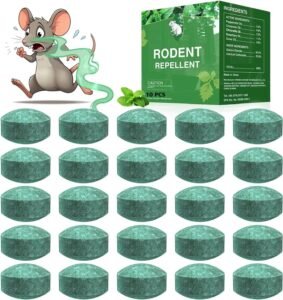 KIMEE Rat Repellent for Car Home Pack of 1 (10 Tablet) Rodent & Mouse Repellent Peppermint Oil to Protect Wires in Car, Bike & Truck Engine No Kill Only Repels Home Indoor-Rat Controller Pills