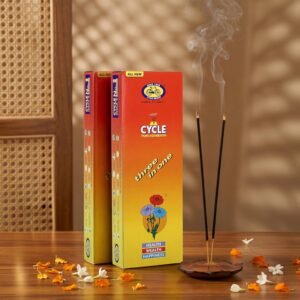 Cycle Pure Agarbatti Three in One Incense Sticks || Pack of 2 (250gm per Pack) || 3 Signature Fragrances Floral, Woody, Lily I Natural Fragrance for Puja, Meditation, Refreshing Ambience