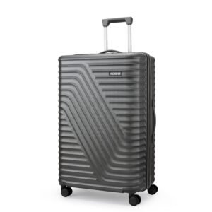 American Tourister Travix | Check-in Trolley Bag (77 cm) | 360° 8 Wheel Travel Luggage | Hard Case Polycarbonate Suitcase | Recessed Combination Lock | Grey