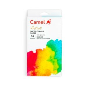 Camel Artist Water Colour Cakes 24 Assorted Shades | Rich Pigments & Vibrant Colors | Ideal for Artists & Hobbyists