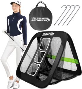 BAYINBULAK 2 in 1 Golf Chipping Practice Net Backyard Driving 2.5’×2.5′ Golf Accessories for Men Gift, 1 Pack