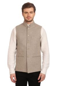 WINTAGE Mens Tweed Wool Nehru Jacket