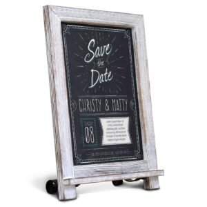 Rustic Whitewash Tabletop Chalkboard Sign / Hanging Magnetic Wall Chalkboard / Small Countertop Chalkboard Easel / Kitchen Countertop Memo Board / 9.5ââ‚¬Â x 14ââ‚¬Â . Weddings, Birthdays, Baby Announcements