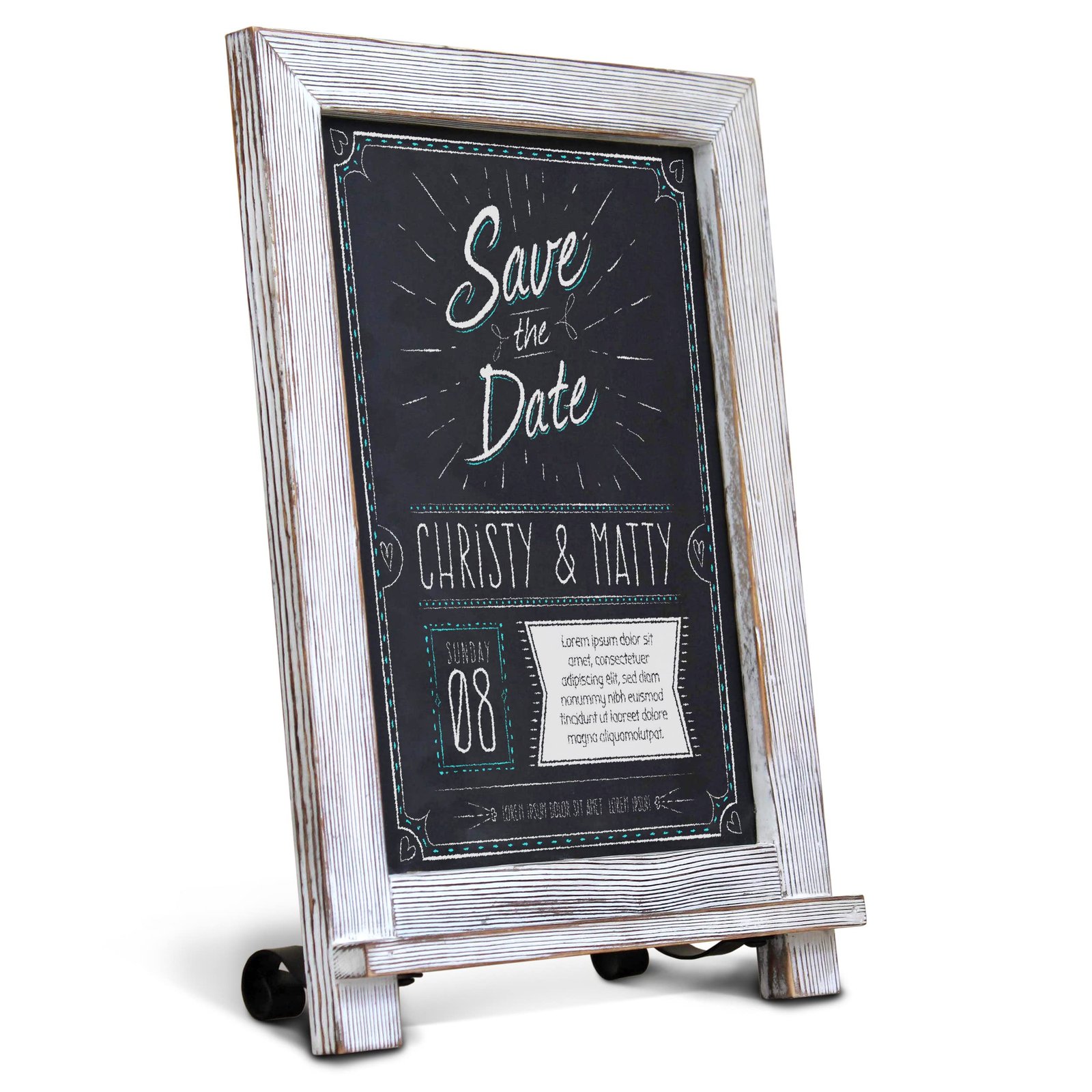 Rustic Whitewash Tabletop Chalkboard Sign / Hanging Magnetic Wall Chalkboard / Small Countertop Chalkboard Easel / Kitchen Countertop Memo Board / 9.5ââ‚¬Â x 14ââ‚¬Â . Weddings, Birthdays, Baby Announcements