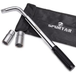 Spurtar Wheel Torque Wrench Set Extendable Wheel Lugs Wrench Brace for Car, Van, Truck, Caravan, in Canvas Pouch