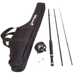 Wakeman Charter Series Fly Fishing Combo with Carry Bag – Black