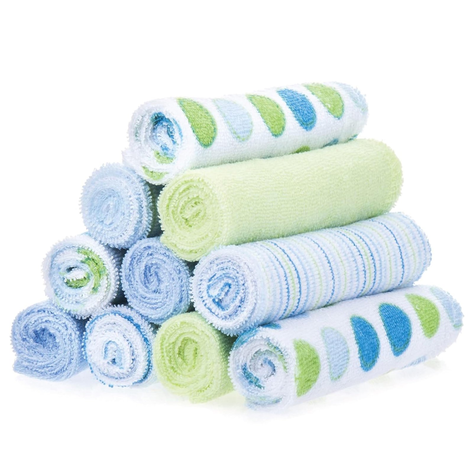 Spasilk 10 Pack Soft Terry Washcloth, Blue