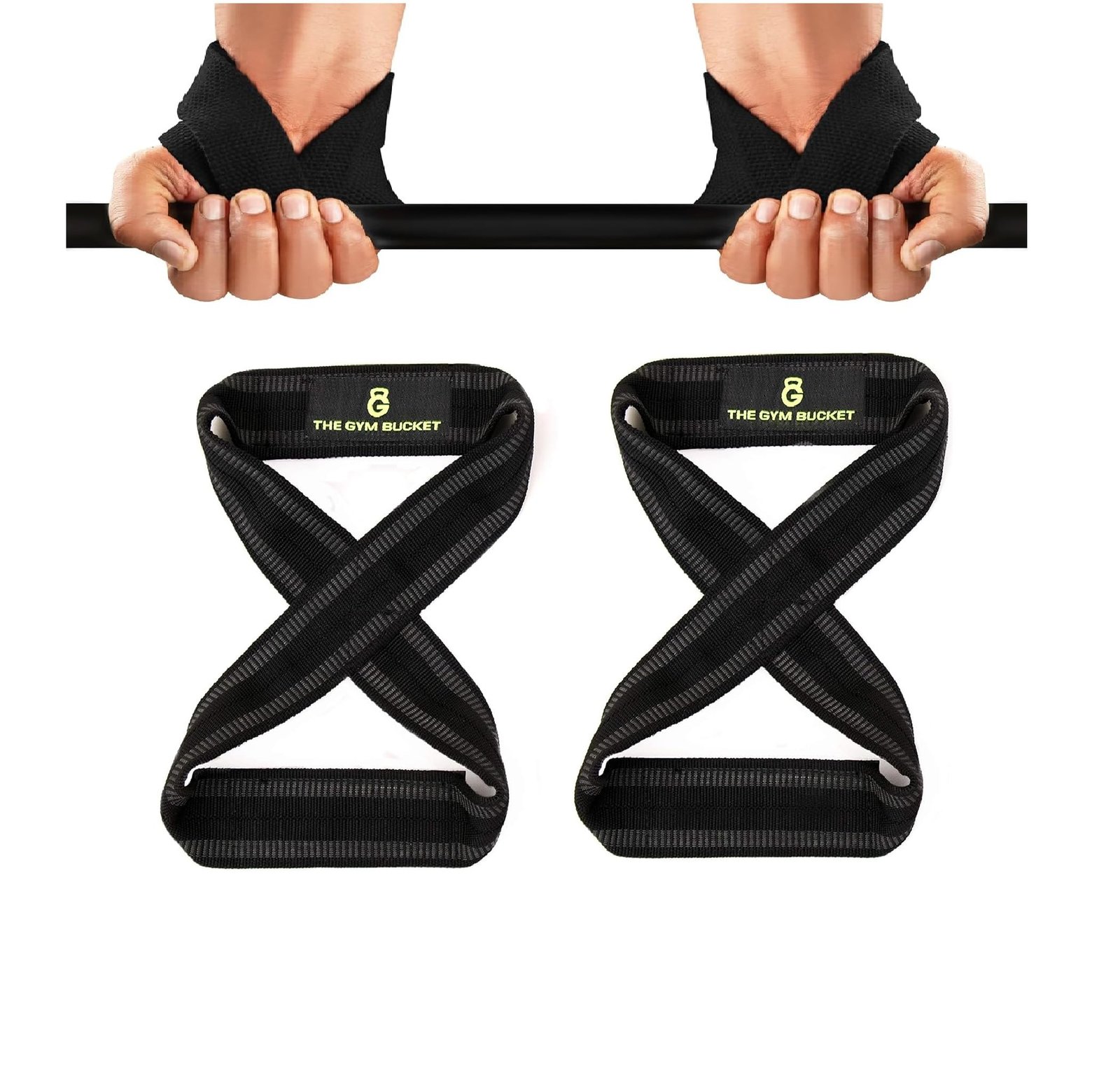 Figure-8 Weight Lifting Straps – Neoprene Padded Wrist Support for Deadlifts & Gym Workout – Heavy Duty Non-Slip Lifting Grip for Men & Women (Figure-8)