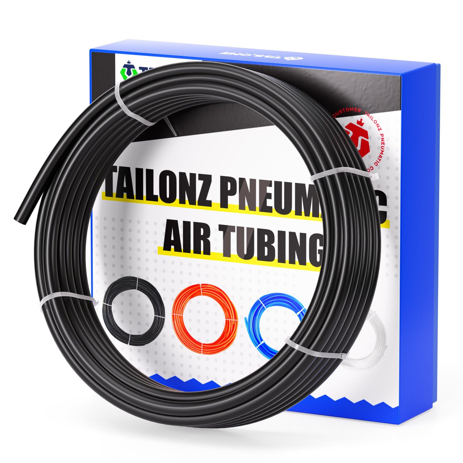 TAILONZ Black 1/4″ OD Nylon Air Brake Hose 32.8ft
